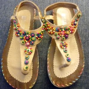 Colorful beaded sandals US 8 Euro 39